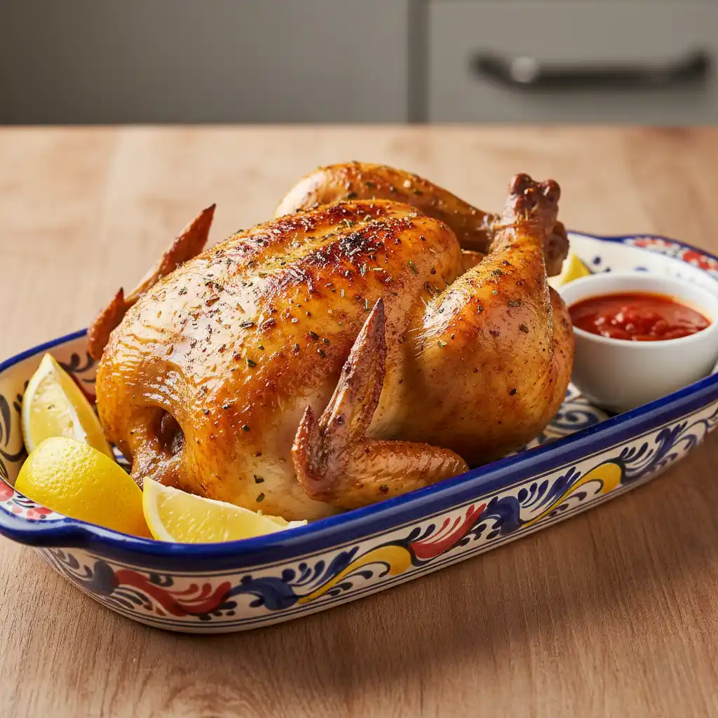 Frango do campo assado com pele estaladiça — Rosa Dos Leitões Quarteira